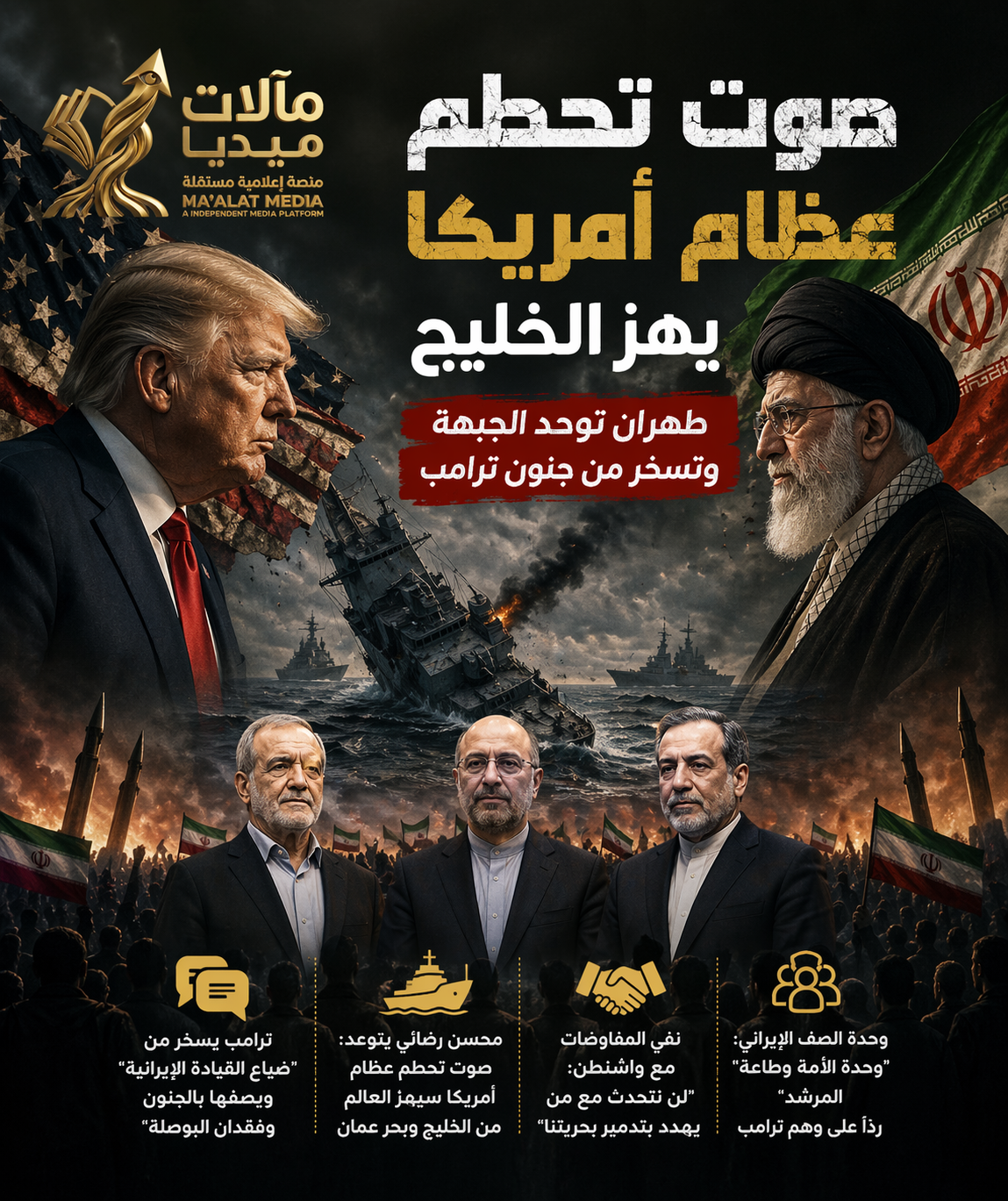 صوت تحطم عظام أمريكا يهز الخليج: طهران توحد الجبهة وتسخر من جنون ترامب