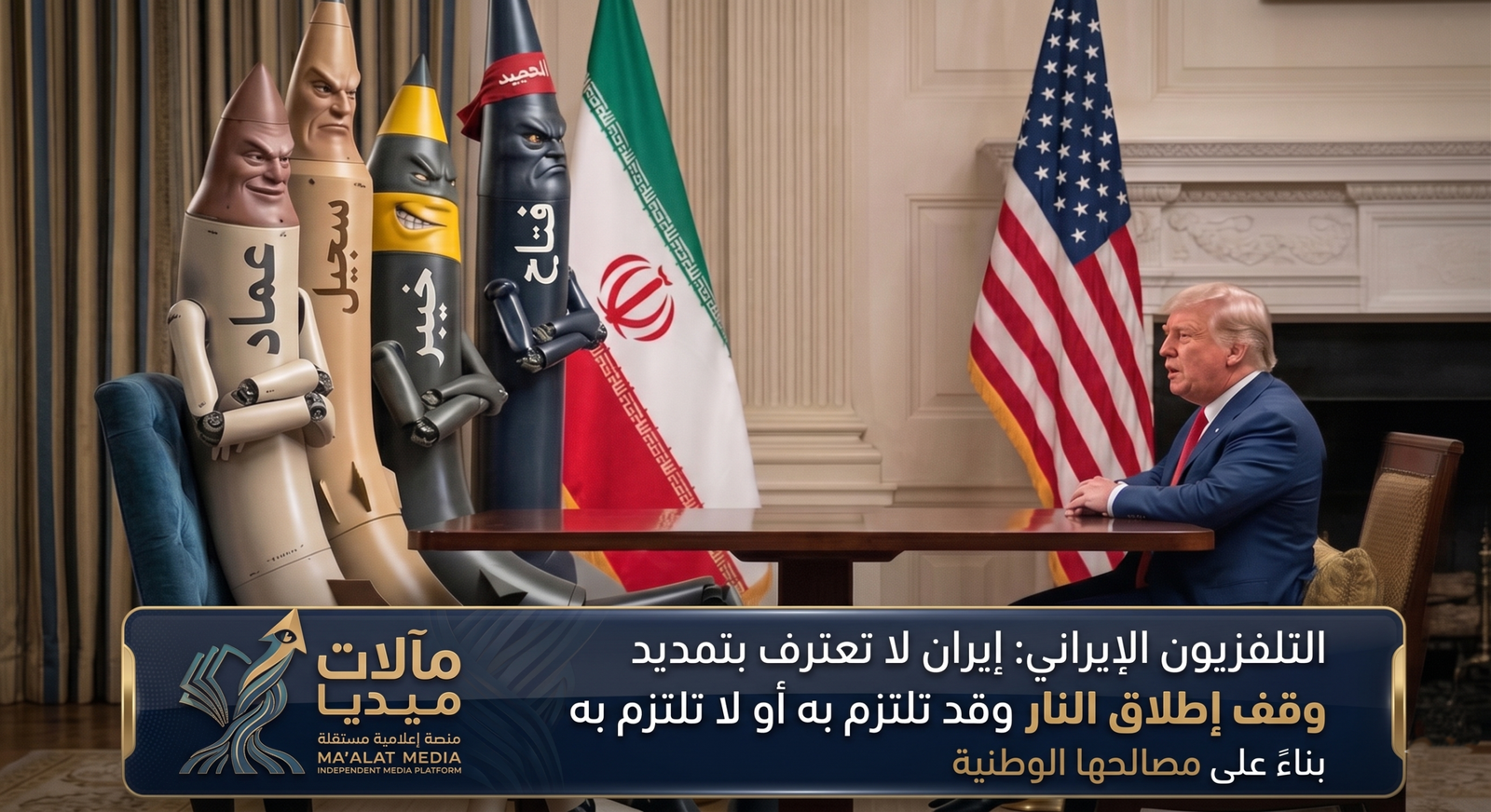 التلفزيون الإيراني: إيران لا تعترف بتمديد وقف إطلاق النار وقد تلتزم به أو لا تلتزم به بناءً على مصالحها الوطنية
