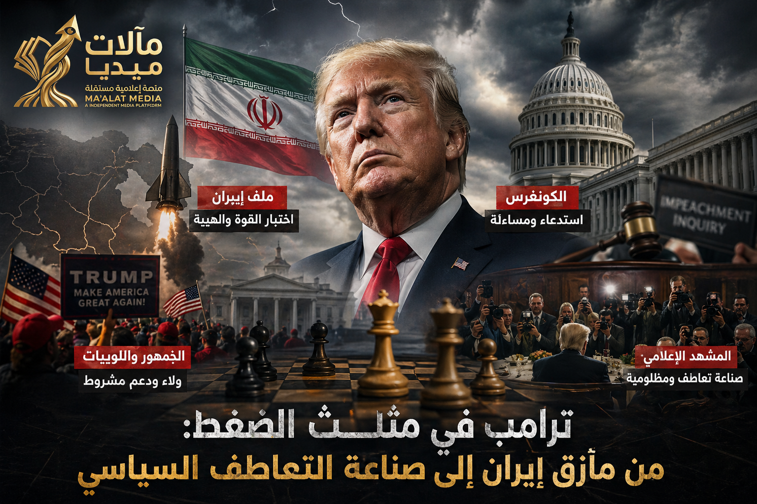 ترامب في مثلث الضغط: من مأزق إيران إلى صناعة التعاطف السياسي