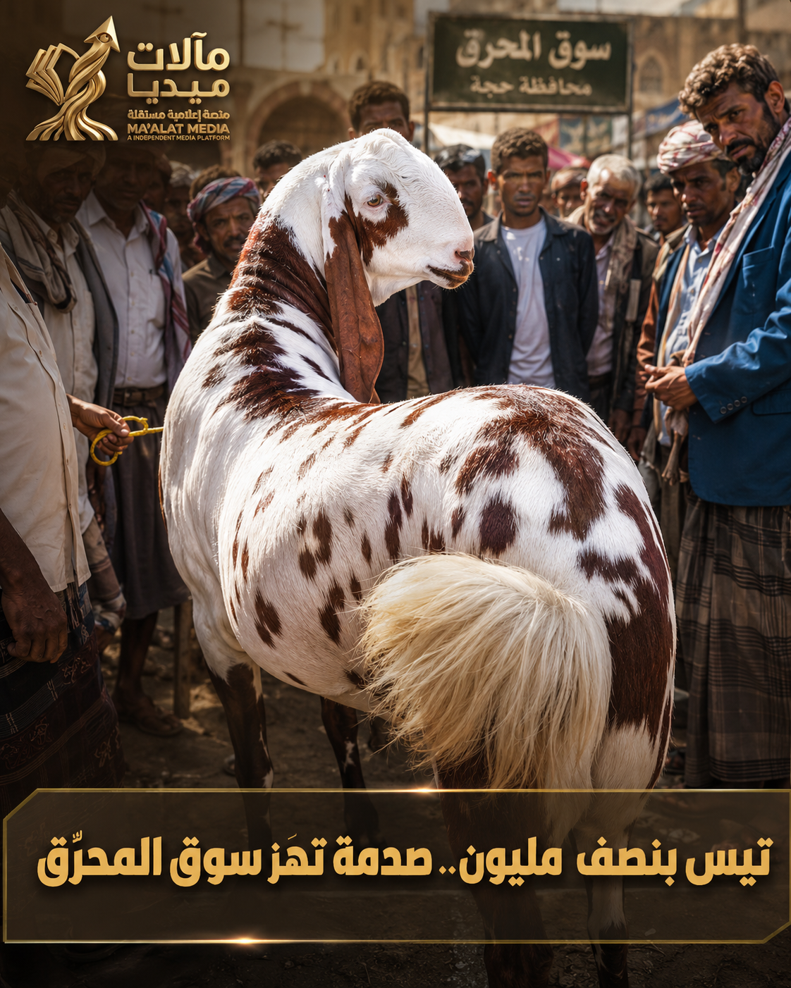تيس بنصف مليون في سوق المحرّق بحجة: أضحية العيد  مرآة لاقتصاد اليمن المنهك